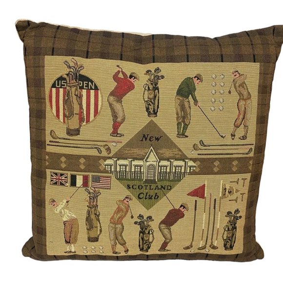 Vtg Golf Pillows decorative embroidered Eximious Of London New Scotland Club - Picture 9 of 11